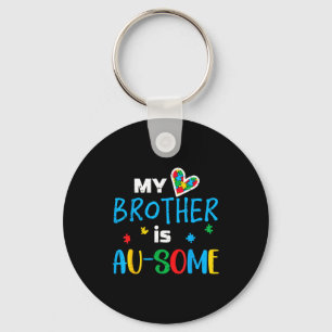 Autism brother is au some asd awareness kids men keychain