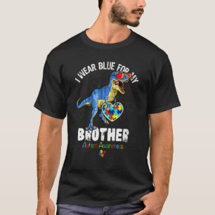 Autism Brother Wear Blue Dino Autism Awareness Kid T-Shirt