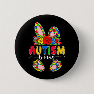 Autism Bunny Autism Awareness Easter Day Autistic 2 Inch Round Button