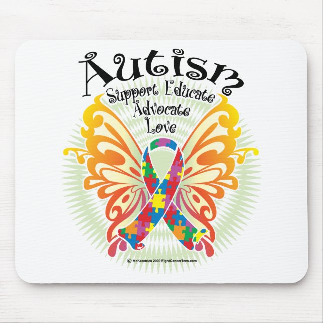 Autism Butterfly 3 Mouse Pad (Front)