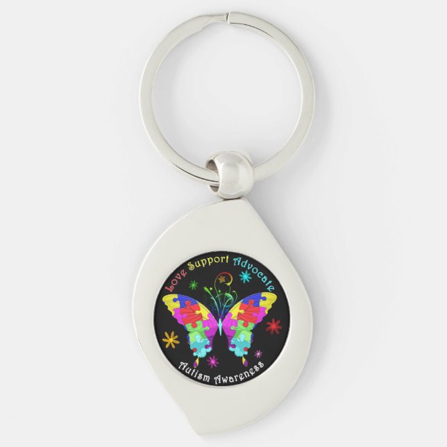 Autism Butterfly Keychain (Front)