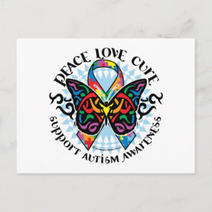 Autism Butterfly Tribal 2 Postcard
