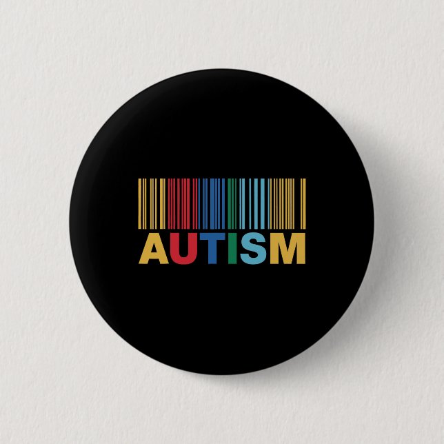 Autism Byrcode Awareness Inclusion Artwork  2 Inch Round Button (Front)