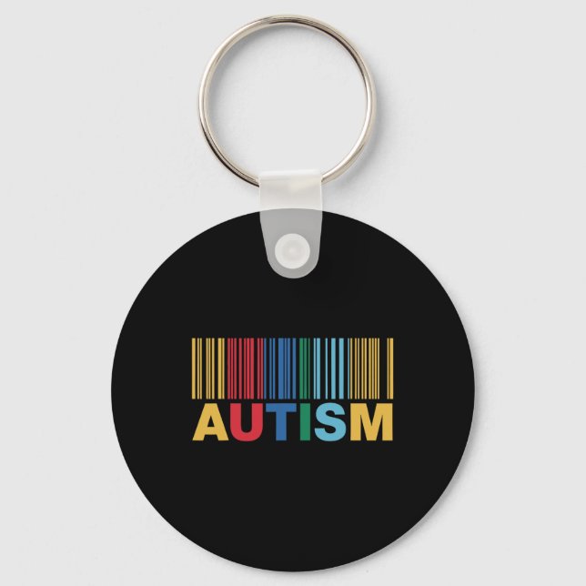 Autism Byrcode Awareness Inclusion Artwork  Keychain (Front)