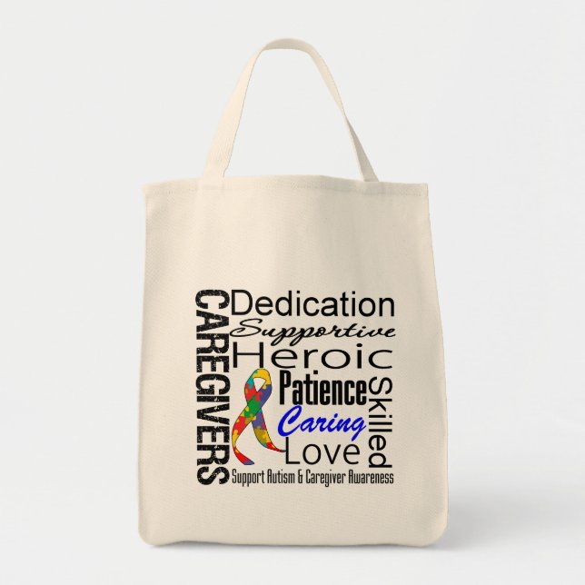 Autism Caregivers Collage Tote Bag (Front)