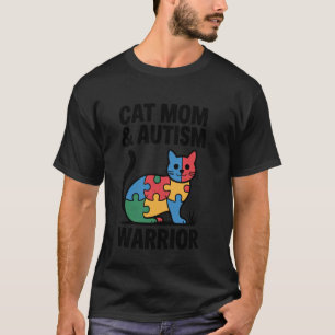 Autism Cat Mom Autism Colourful Autism Awareness T-Shirt