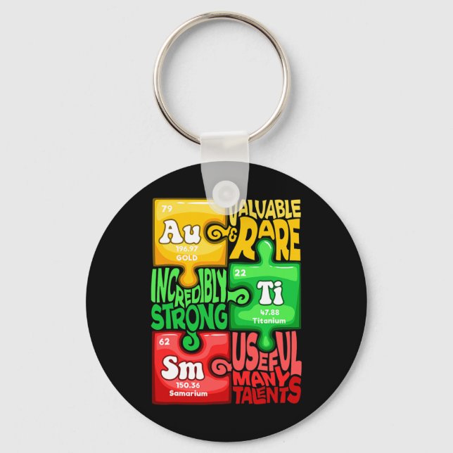 Autism Chemical Element  Keychain (Front)