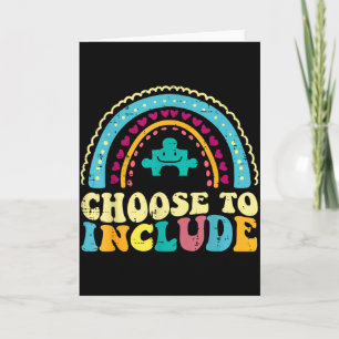 Autism Choose To Include Retro Aware Groovy Women  Card