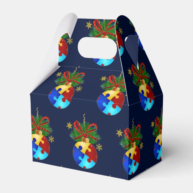 Autism Christmas Bauble Favor Box (Front Side)