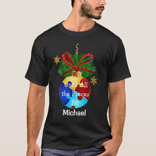 Autism Christmas Bauble T-Shirt (Front)