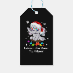 Autism Christmas Embrace What Makes You Different Gift Tags