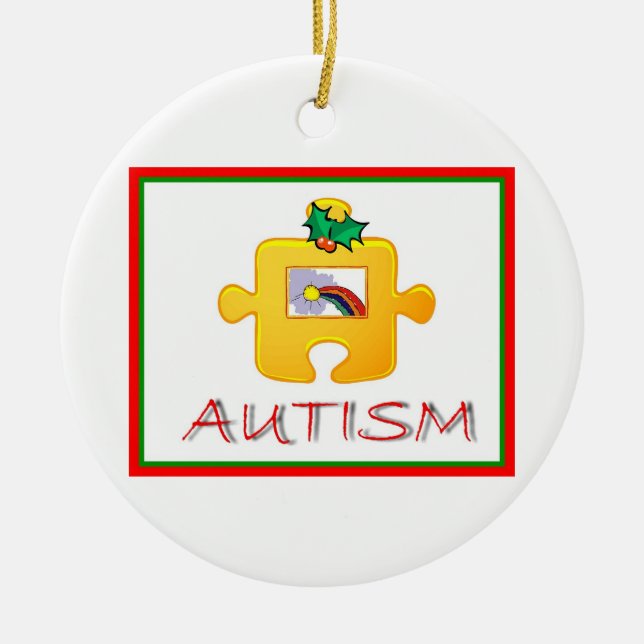 Autism Christmas Ornament (Front)