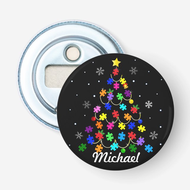 Autism Christmas Tree Bottle Opener (Front)