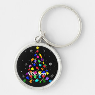 Autism Christmas Tree Keychain