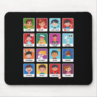 Autism Communication Cards Kids Emotions Speech Th Mouse Pad