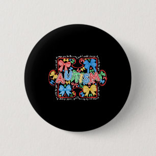 Autism Coquette Bow Puzzle Autism Awareness Proud 2 Inch Round Button