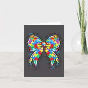Autism Coquette Bow Puzzle Autism Awareness Proud Card