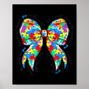 Autism Coquette Bow Puzzle Autism Awareness Proud  Poster