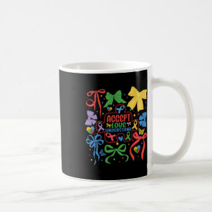 Autism Coquette Bow Puzzle Ribbon Autism Mama Neur Coffee Mug