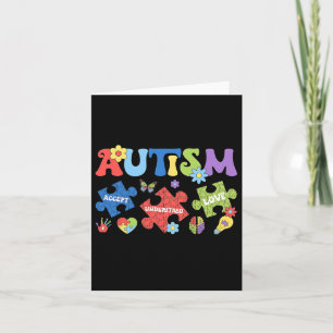Autism Coquette Bow Puzzles Accept Understand Love Card