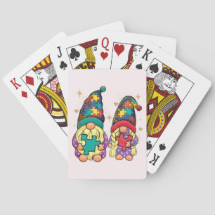 Autism Couple Gnome Playing Cards