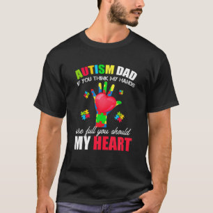 Autism Dad Awareness Support Cause Puzzle Spectrum T-Shirt