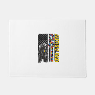 Autism Dad Bear Flag Awareness Shirt Design_1 Doormat