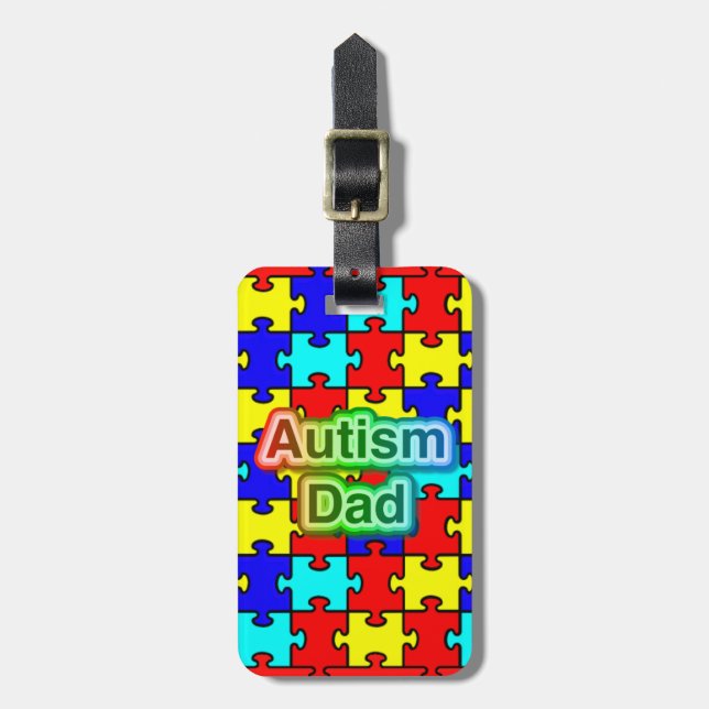 Autism Dad  custom luggage tag (Front Vertical)