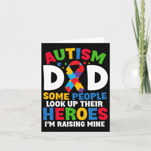Autism Dad Puzzle Ribbon Proud Son Hero Autism Awa Card