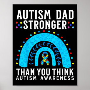 Autism Dad Stronger Than You Think Autism Awarenes Poster