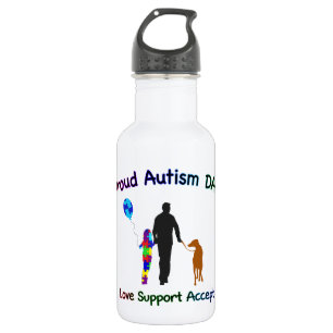 Autism Dad with Dog 532 Ml Water Bottle