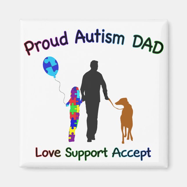 Autism Dad with Dog Magnet (Front)