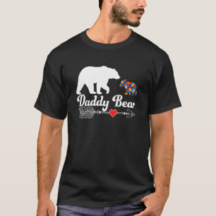 Autism Daddy Bear Autistic Awareness Daddy Support T-Shirt