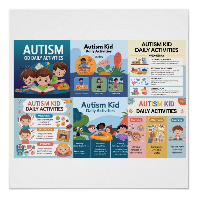autism daily activities poster (Front)