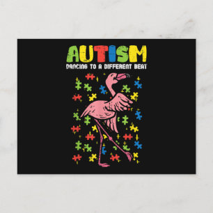 Autism Dancing Different Beat Flamingo Cute Invitation Postcard