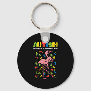 Autism Dancing Different Beat Flamingo Cute Keychain