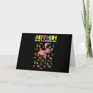 Autism Dancing Different Beat Flamingo Cute Thank You Card
