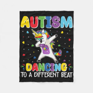 Autism Dancing To A Different Beat Dubbing Unicorn Fleece Blanket