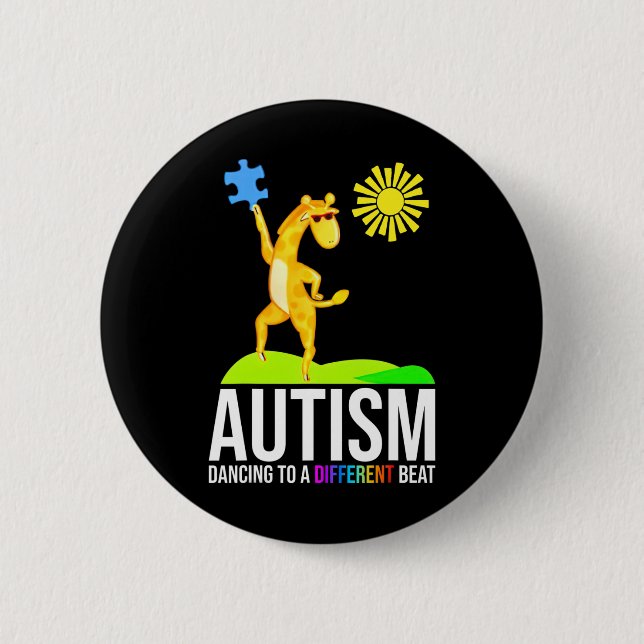 Autism Dancing To A Different Beat Fun Awareness G 2 Inch Round Button (Front)