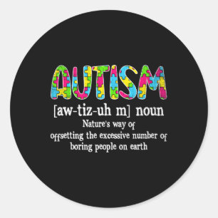 Autism Definition Autism Awareness Acceptance  Classic Round Sticker