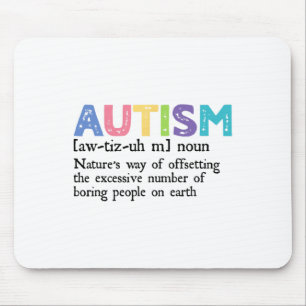 Autism Definition Autism Awareness Acceptance Gift Mouse Pad