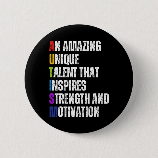 Autism Definition Autism Awareness Month Support I 2 Inch Round Button (Front)