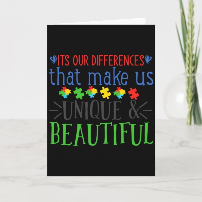 Autism Differences Autism Awareness Autism Speaks  Card (Front)
