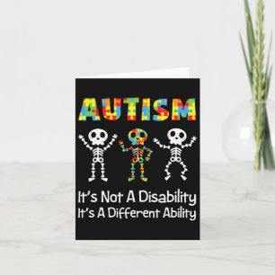 Autism Different Ability Skull Skeleton Neurodiver Card