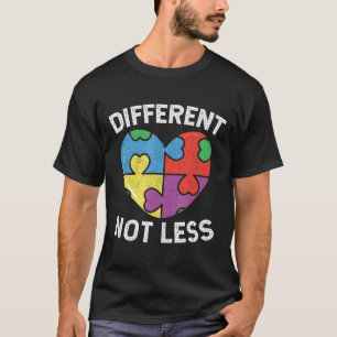 Autism-Different Not Less Autism Awareness Puzzle T-Shirt