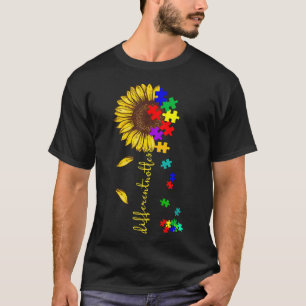 Autism-Different Not Less Autism Sunflower Gift Fo T-Shirt