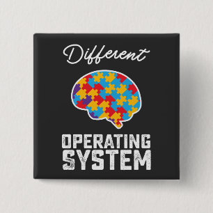 Autism Different Operating System Neurodiversity 2 Inch Square Button