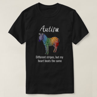 Autism -"Different Stripes" with coloured Zebra T-Shirt