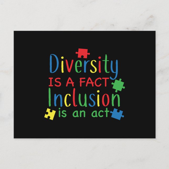Autism Diversity Puzzle Print Postcard (Front)