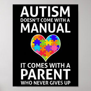 Autism Doesnt Come With A Manual Autism Mom Dad  Poster